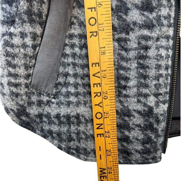 Bob Timberlake Womens Houndstooth Wool Blend Quilted Vest XS Gray & Black - Picture 6 of 13